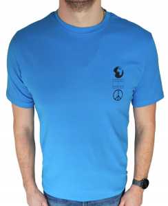 Podkoszulek Męski Bawełna T-shirt Okrągły Dekolt NIEBIESKA ROZMIAR XXL