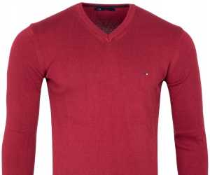 Sweter Męski |Bordowy| Okrągły Dekolt Wygodny Stylowy Elegancki Roz. M
