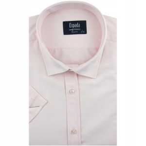 Espada koszula męska krótki rękaw Slim Fit | Jasny Róż |ELASTAN XXL 45/46