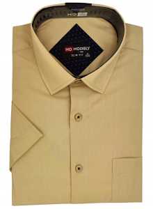 KOSZULA MĘSKA BEŻOWA KRÓTKI RĘKAW ELEGANCKA krój SLIM FIT bawełna WZÓR 6