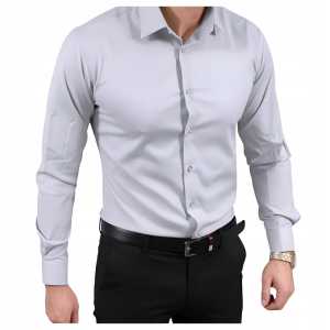 Koszula Męska |SZARA| SLIM FIT Gładka Biznesowa ESPADA rozmiar L 41/42