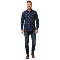 Koszula Męska|2XL 45-46|Bawełna Slim Fit Świąteczny wzór Wigilia